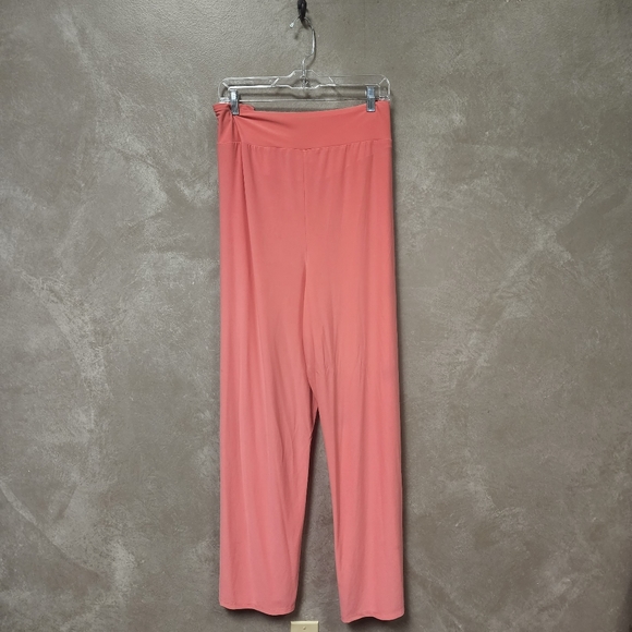 Wide Leg Coral Colored Palazzo Pants With Belt Size 26/28W - Picture 4 of 5
